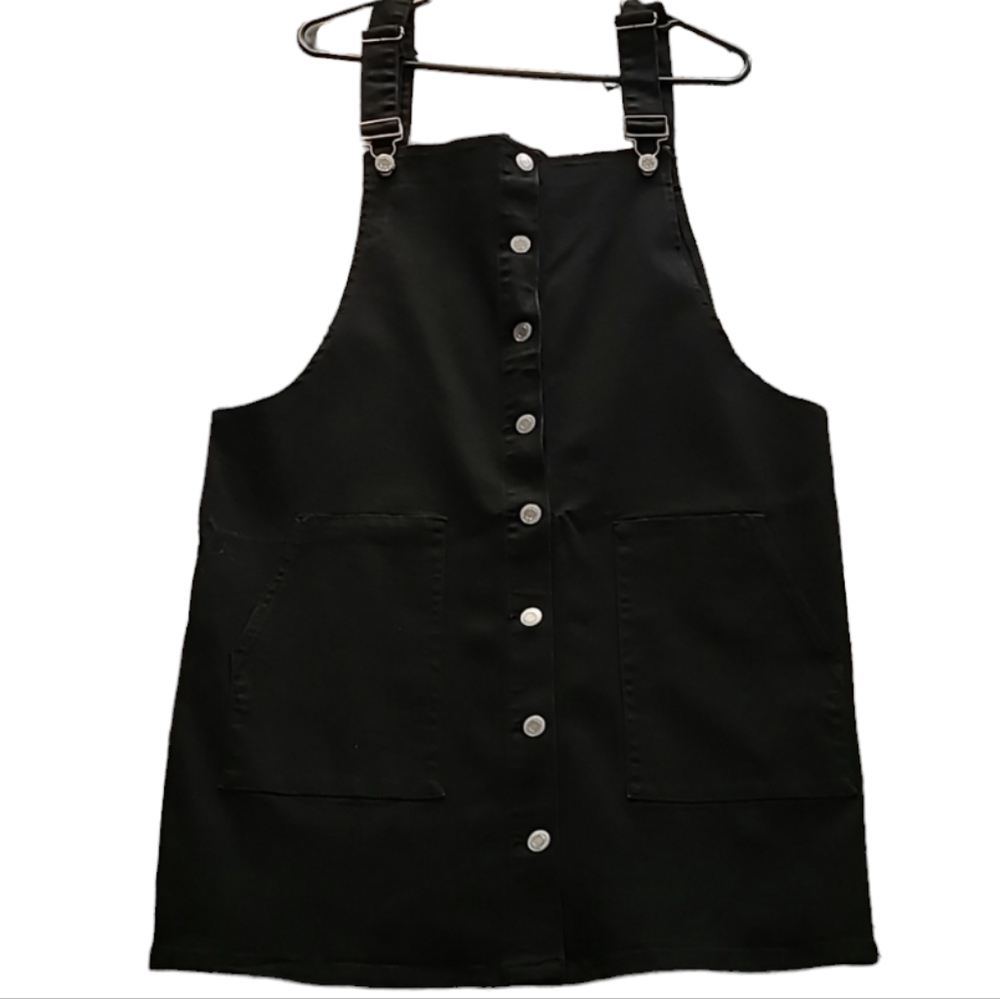 SO BRAND WOMENS JUNIOR BLACK JUMPER/PENAFORE FRONT BUTTON SIZE XL